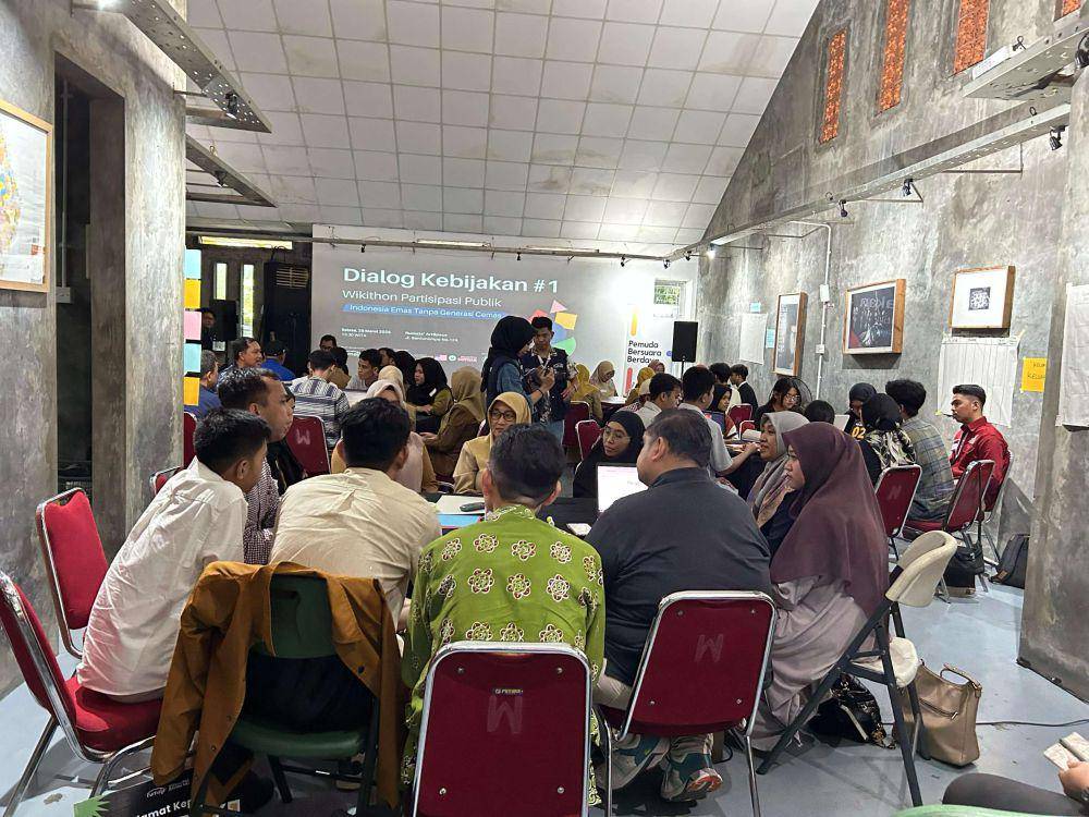 Suasana Wikithon Partisipasi Publik 2025 oleh BASAsulsel Wiki yang berlangsung di Rumata' Artspace pada Selasa 25 Maret 2025. (Dok. BASAsulsel Wiki)