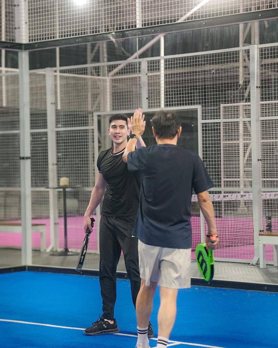 Verrell Bramasta main padel bareng Shin Tae Yong (instagram.com/bramastavrl)