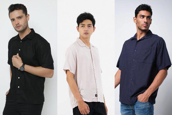 rekomendasi kemeja camp collar pria. (guteninc.com | 3second.co.id | bombboogie.com)