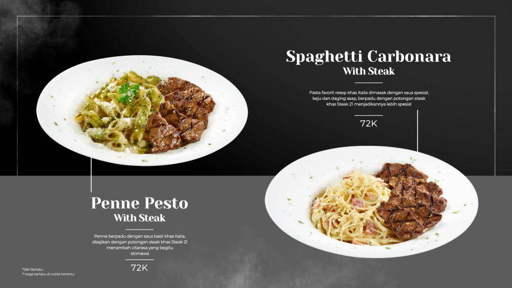 Potret menu pasta di Steak 21 (steak21.id)