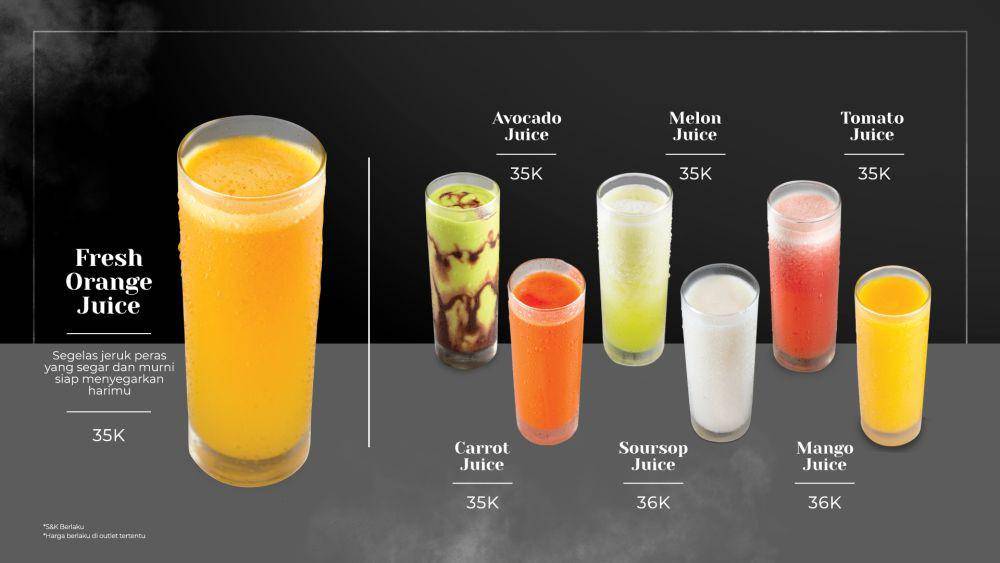 Potret menu minuman di Steak 21 (steak21.id)