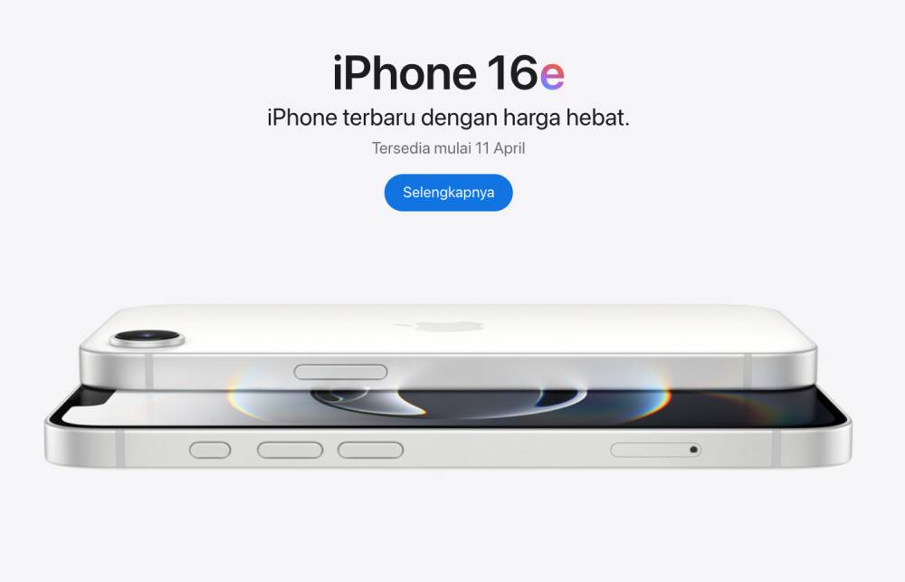 iPhone 16e akan tersedia di Indonesia mulai 11 April 2025 (apple.com/id)