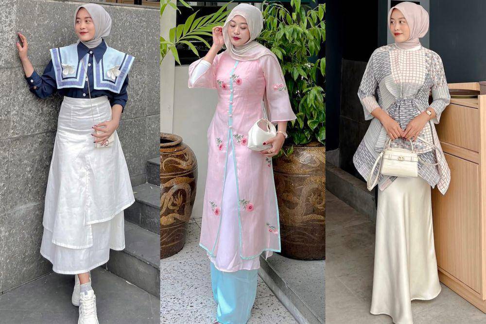 potret ide OOTD hijab feminin yang colorful dan playful ala Dian Titania (instagram.com/diantitaniiaa)