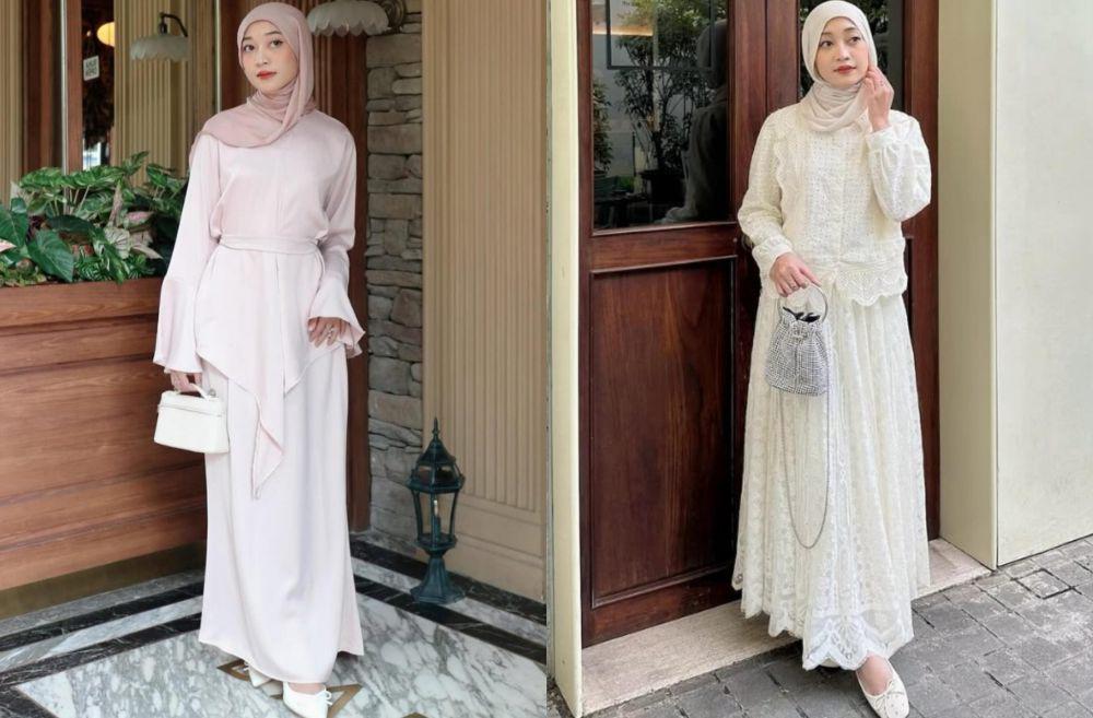 9 Inspirasi Outfit Lebaran ala Nabila Ayu, Girly!