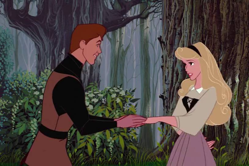 cuplikan adegan ketika Aurora bertemu Pangeran Phillip dalam Sleeping Beauty (dok. Walt Disney Feature Animation/Sleeping Beauty)