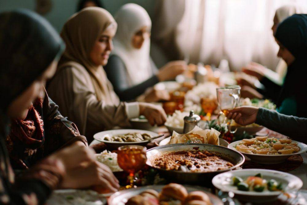 ilustrasi seseorang makan saat lebaran (freepik.com/freepik)
