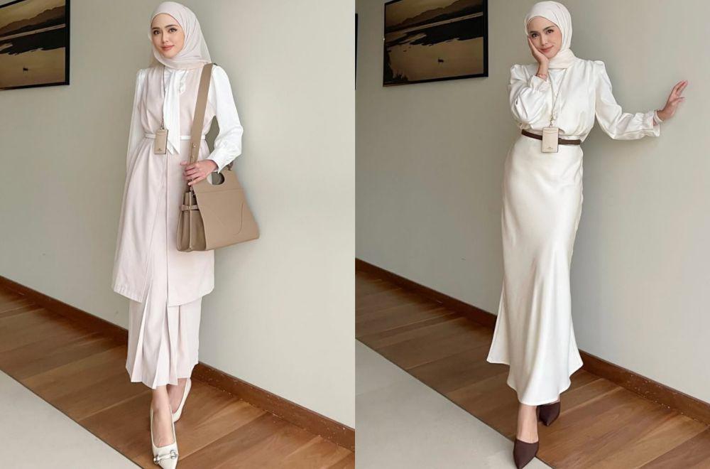 9 Ide OOTD Hijab Semi Formal ala Thuraya Nur, Super Stylish!