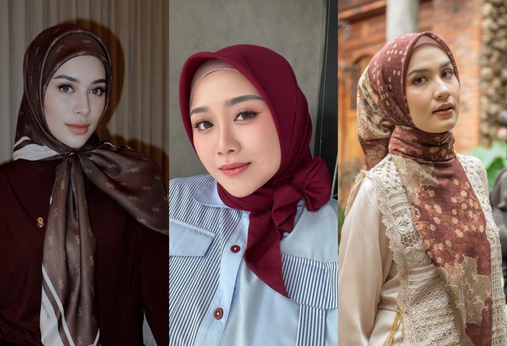 14 Styling Hijab Segi Empat untuk Lebaran 2025, Anti Ribet!