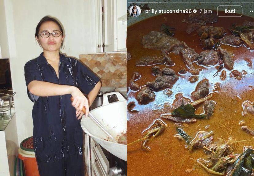 potret Prilly Latuconsina masak untuk Lebaran 2025 (Instagram.com/prillylatuconsina96)