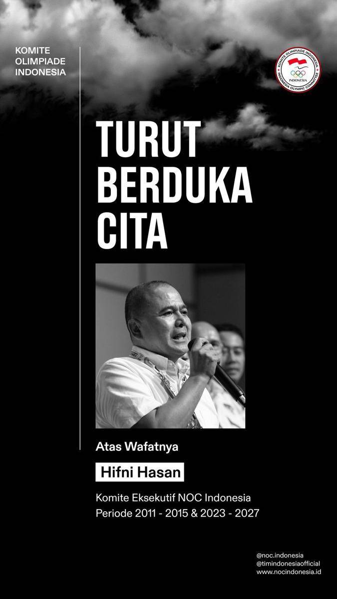 Ucapan duka cita dari Komite Olimpiade Indonesia atas wafatnya Hifni Hasan(dok.KOI)
