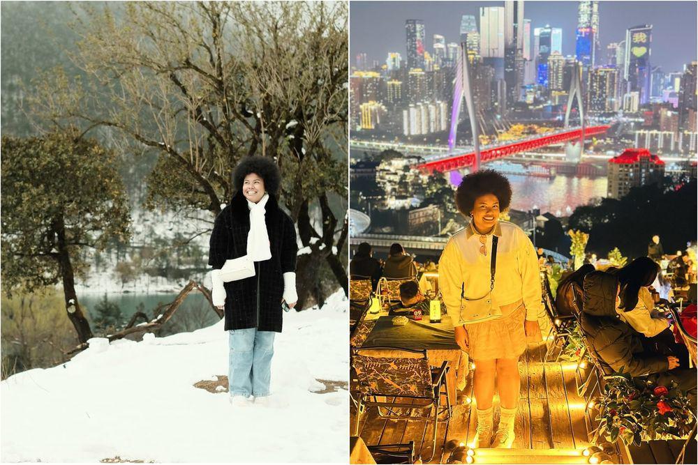 10 Potret Jemimah Cita Libur Lebaran 2025 di China, Nikmati Salju!
