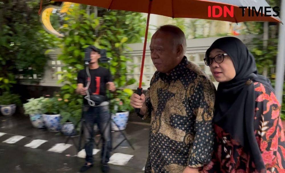 Ketua Badan Otorita IKN Basuki Hadimuljono tiba di rumah Presiden ke-7 RI. (IDN Times/Larasati Rey)