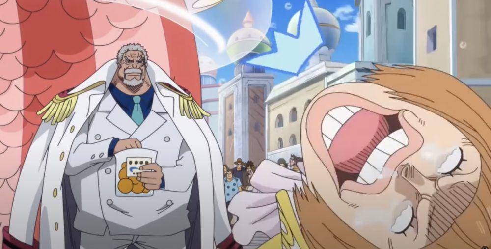 Garp mengejek Tenryuubito (dok. Toei Animation/One Piece)