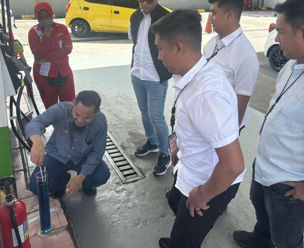 Hasil sidak menunjukkan bahwa kualitas BBM di SPBU di Balikpapan aman. (Dok. Polresta Balikpapan)
