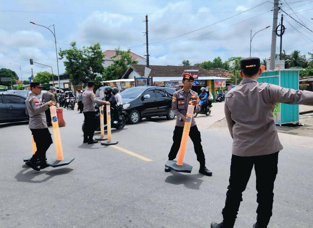 Kondisi terkini arus lalu lintas di Kabupaten Lampung Tengah saat arus balik lebaran. (Dok. Polres Lamteng).