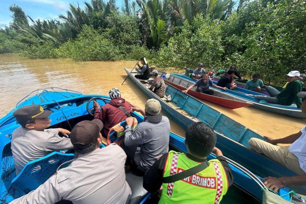 Kondisi air yang keruh dan arus yang deras sempat menyulitkan proses pencarian korban tenggelam. (Dok. Polres Paser)