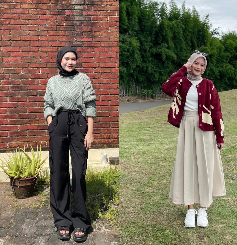 7 Gaya Knitwear Hijab Kece Ala Nok Fifi Marlina, Auto Jadi Inspirasi!