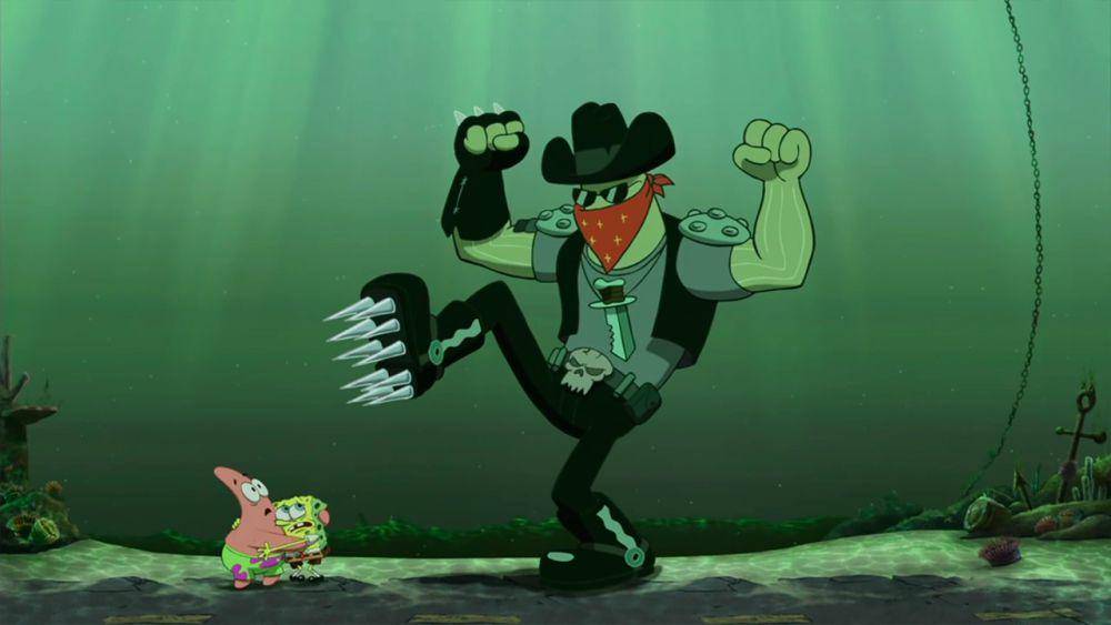 Dennis bertemu SpongeBob dan Patrick. (dok. Nickelodeon/SpongeBob SquarePants)
