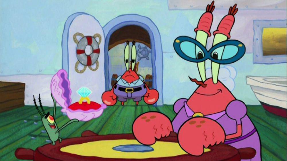 Plankton melamar ibu Tuan Krabs. (dok. Nickelodeon/SpongeBob SquarePants)