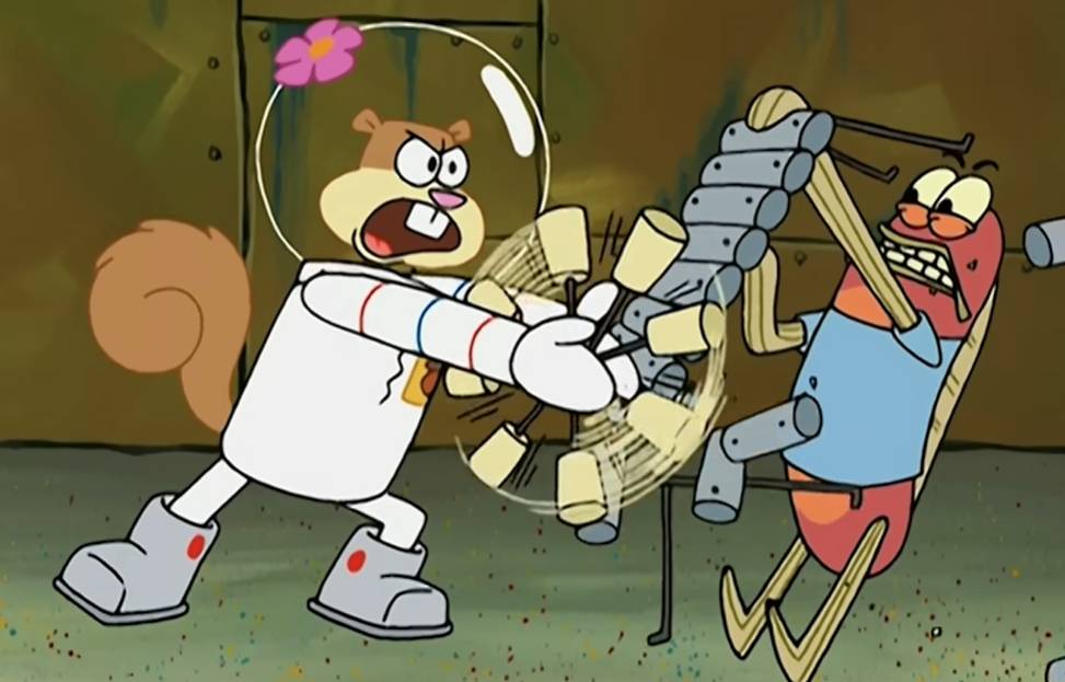cuplikan Sandy ahli karate (dok. Nickelodeon/SpongeBob SquarePants)