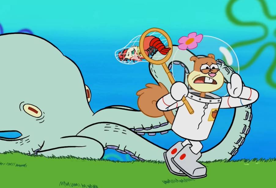 cuplikan Sandy menghadapi bahaya (dok. Nickelodeon/SpongeBob SquarePants)