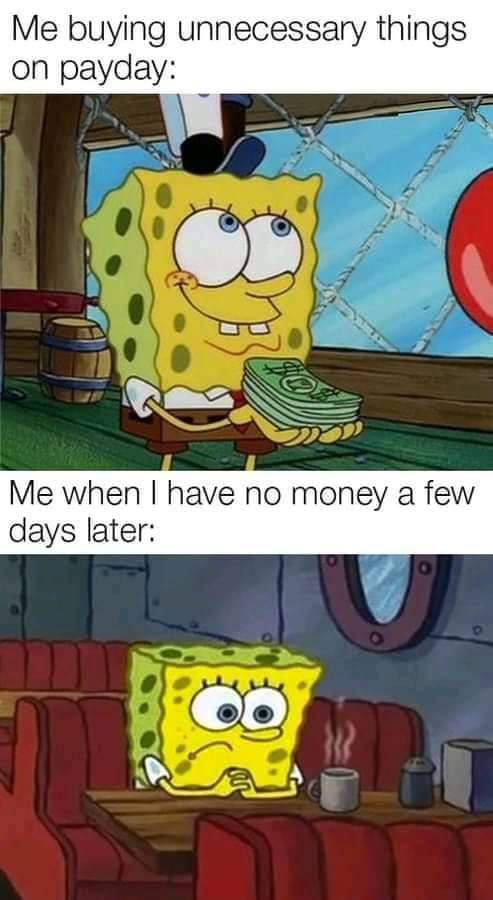 meme SpongeBob tentang gajian (reddit.com/user/Holiday_Sea504)
