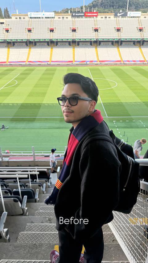 Thariq nonton FC Barcelona di Spanyol (instagram.com/thariqhalilintar)