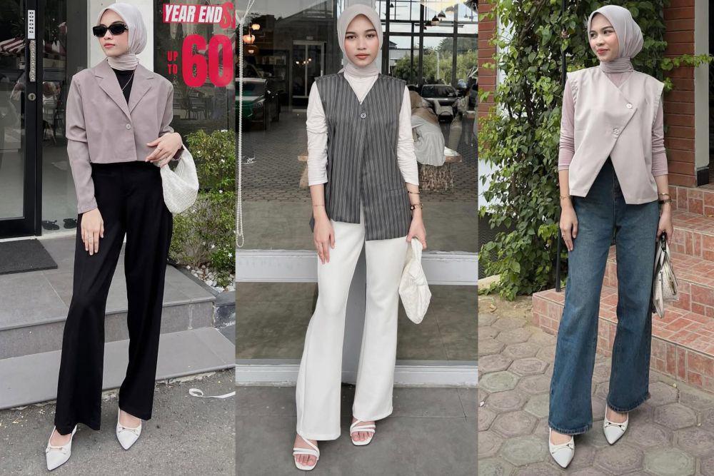8 Ide OOTD Serba Flare Pants ala Elvina Zahra, Bikin Kaki Jenjang!