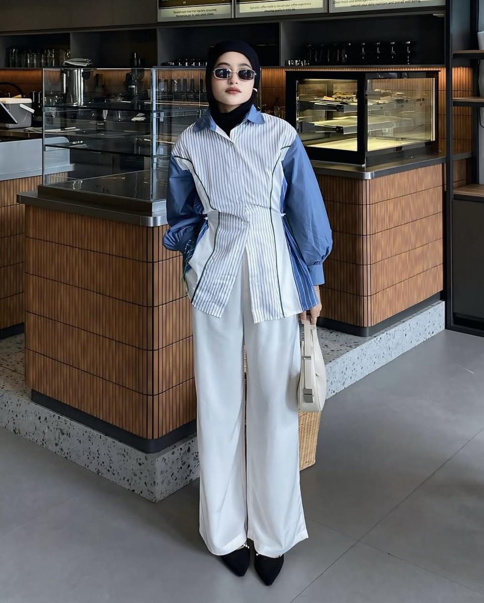 potret ide OOTD hijab smart casual look ala Masruroh (instagram.com/masrurohmzyd)