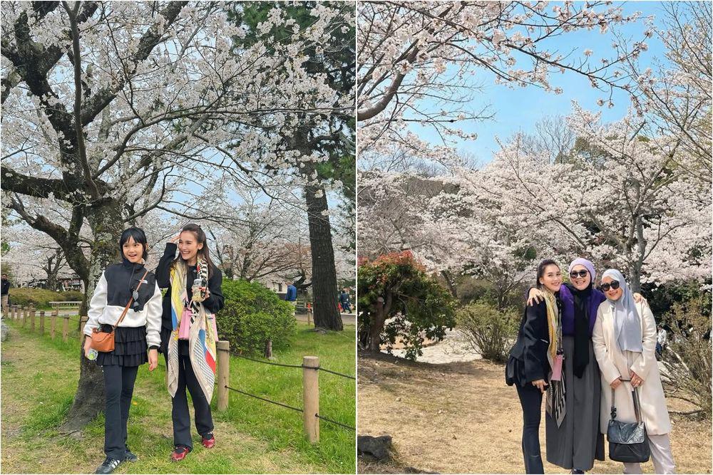 10 Potret Ayu Ting Ting Berburu Sakura di Kyoto, Indah!