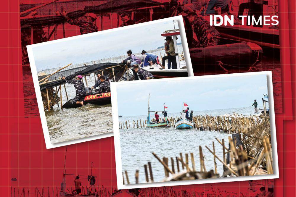Menolak Lupa Kasus Pagar Laut, Jalan Buntu Nasib Nelayan. (IDN Times/Aditya Pratama)