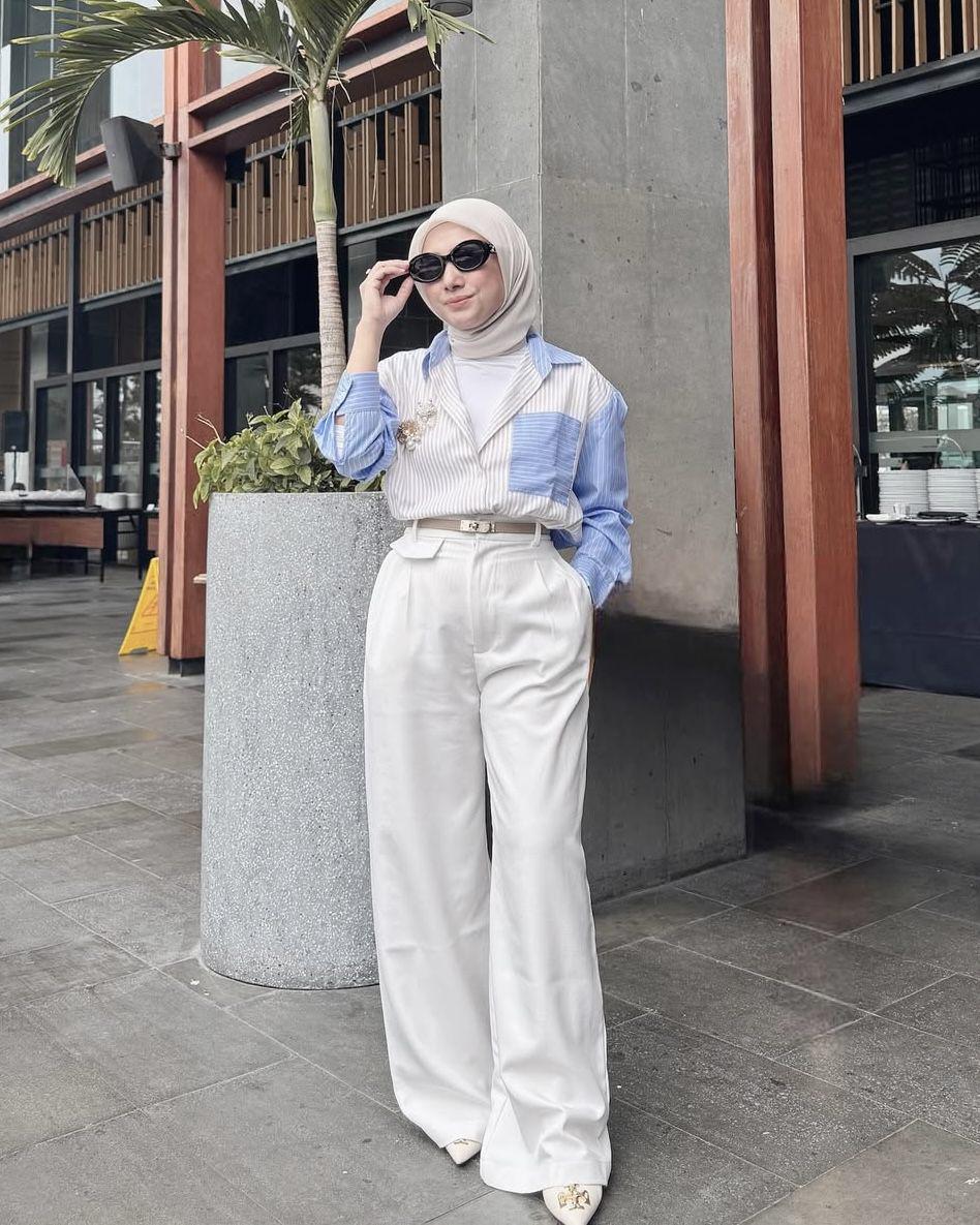 potret ide OOTD kasual simple dan soft tapi playful ala Nynda Ayu (instagram.com/nyndaayu)