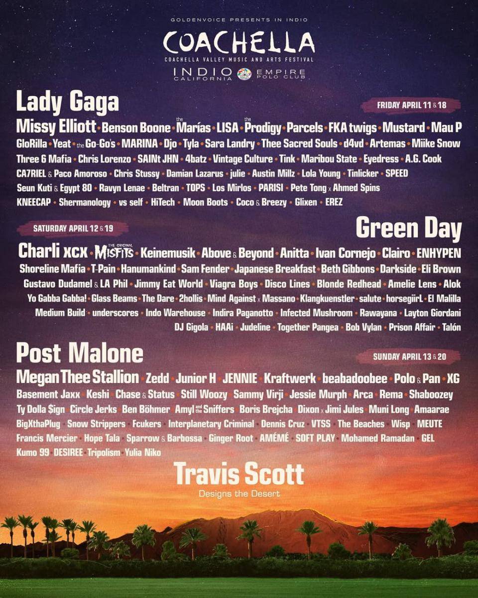 daftar penyanyi yang akan tampil di Coachella 2025 (instagram.com/coachella)