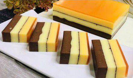 ilustrasi puding lapis custard (YouTube.com/Ummi fatma cooking)