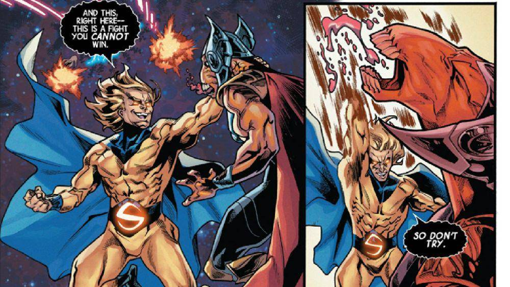 The Sentry menghajar Beta Ray Bill (dok. Marvel Comics/Annihilation - Scourge: Beta Ray Bill)