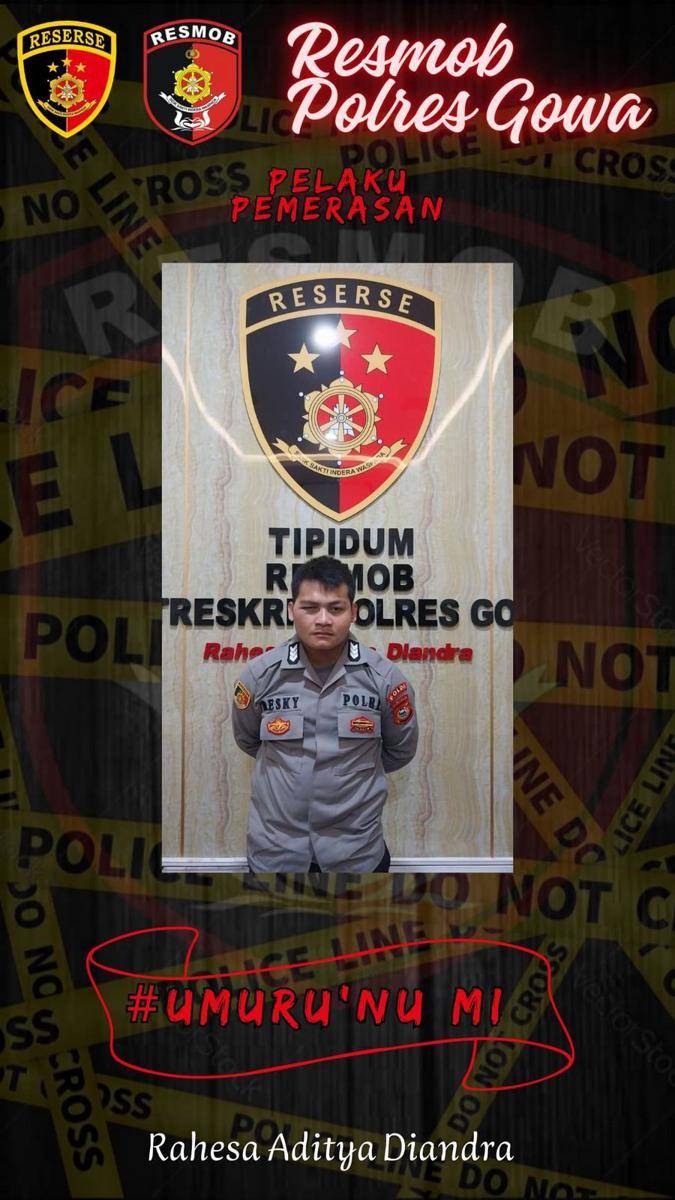 Terduga pelaku polisi gadungan Flair Afika Sugianto (21), ditangkap di Gowa, Senin (7/4/2025)/Istimewa