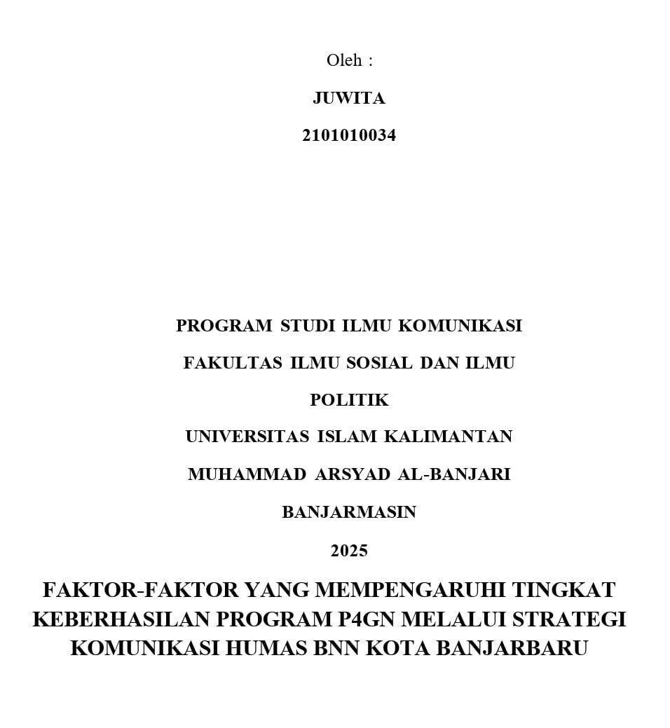 Judul skripsi Juwita yang sempat dikirimnya kepada dosen pembimbing skripsi di Fisip Uniska.