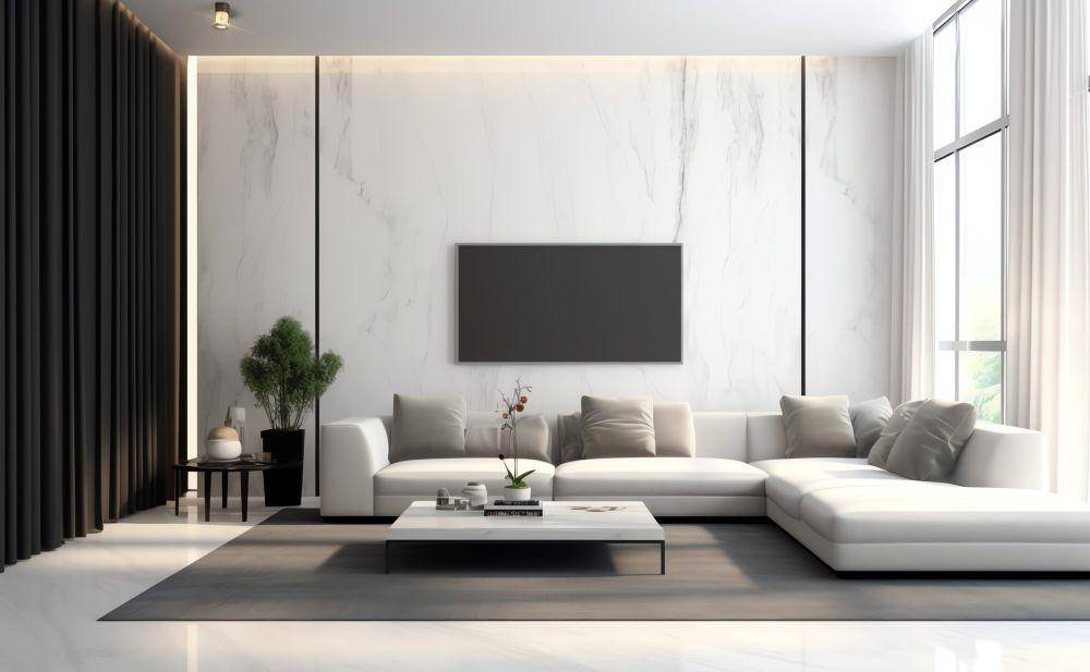 ide desain ruang keluarga elegan gaya minimalis (vecteezy.com/style graphic)