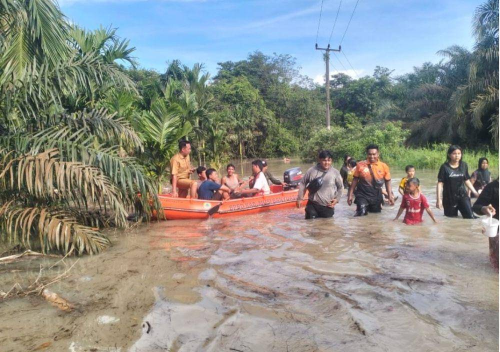 Kondisi banjir di Tungkal Jaya Muba.