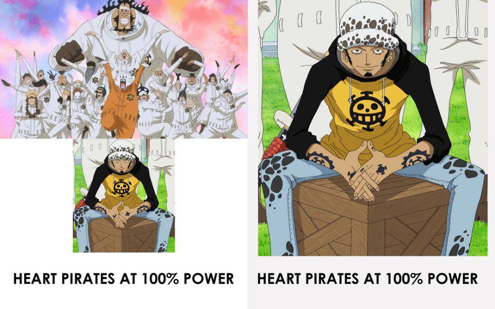 8 Meme Bajak Laut Hati dalam Anime One Piece, Digendong-gendong Law?