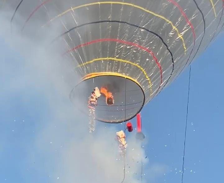 Polisi kembali amankan balon udara berisi petasan jatuh. IDN Times/ Istimewa.