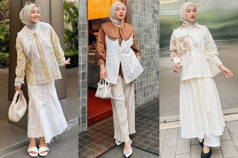 potret ide OOTD hijab serba blouse ala Diana Latifah (instagram.com/dianalatifah)