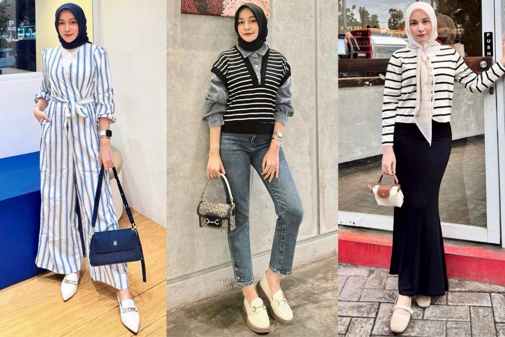 7 Ide OOTD Aksen Stripe Pattern ala Farah Dhiba, Simple Anti Boring!