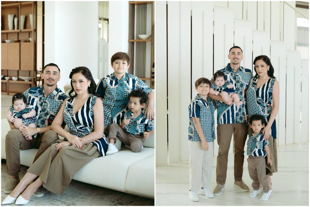 8 Foto Keluarga Jessica Iskandar dan Vincent Verhaag Berbusana Batik