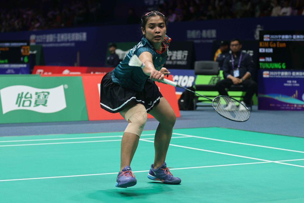 Gregoria Mariska Tunjung di 16 besar Kejuaraan Bulu Tangkis Asia (BAC) 2025 (dok. PP PBSI)