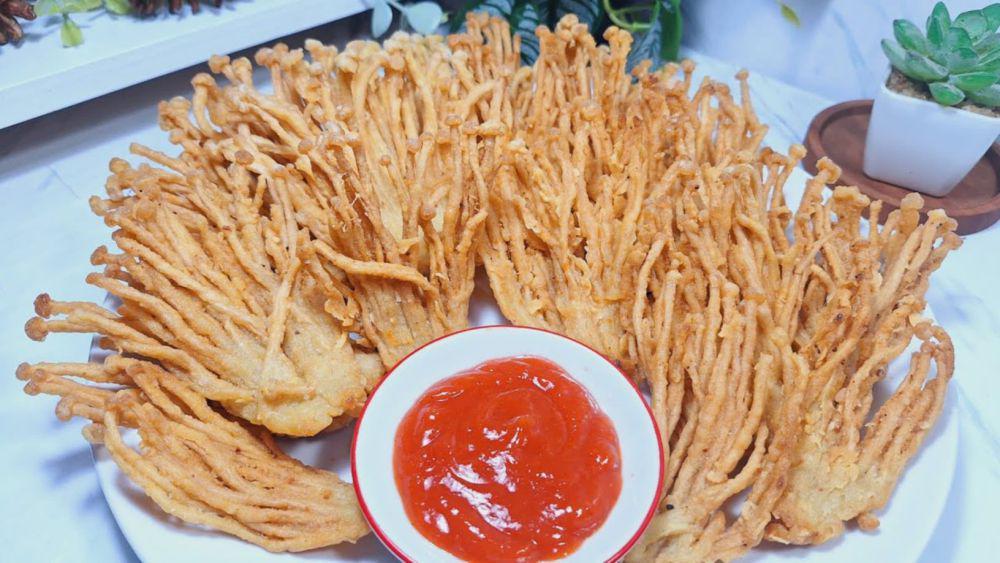 Resep Jamur Enoki Krispi yang Antigagal dan Renyah Maksimal