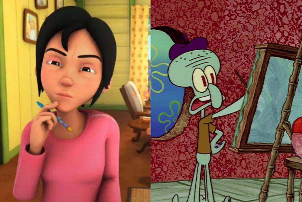 Kak Ros dan Squidward Tentacles (facebook.com/Kak Ros | dok. Nickelodeon/SpongeBob SquarePants)