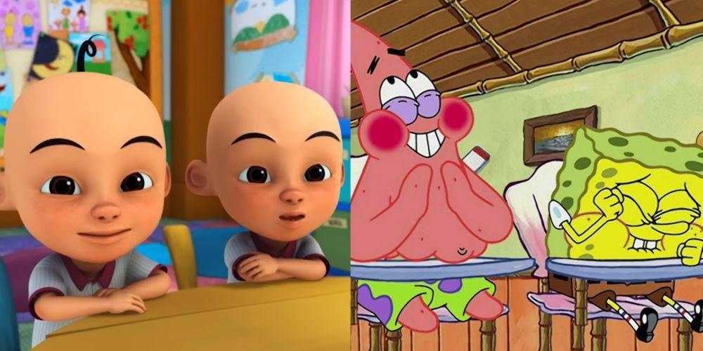 Upin dan Ipin dengan Patrick dan SpongeBob (youtube.com/Les' Copaque Production | dok. Nickelodeon/SpongeBob SquarePants)