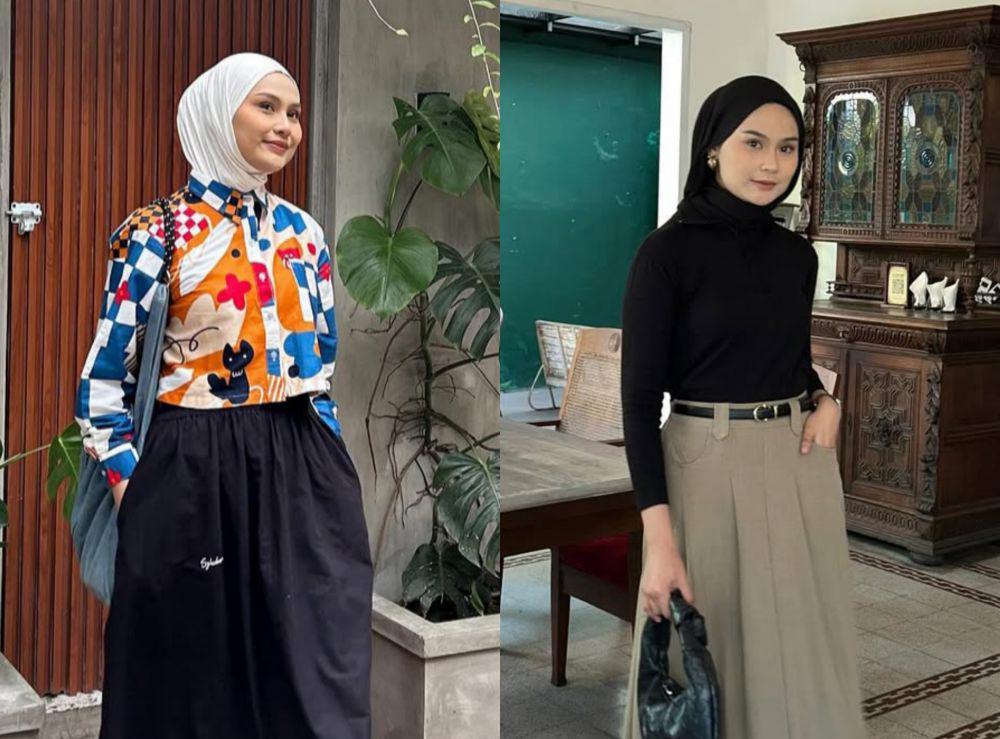 10 OOTD Hijab Pakai Rok ala Ade Rara, Stylish dan Unik!