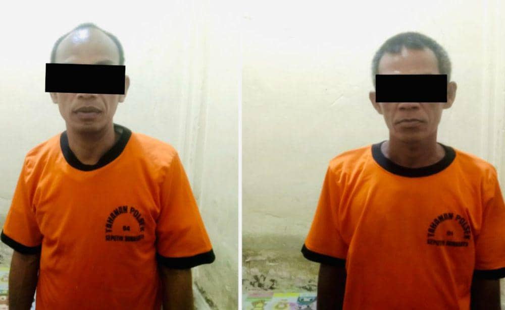 Kedua pelaku inisial MNS (43) dan RYA (43). (Dok. Polres Lampung Tengah).